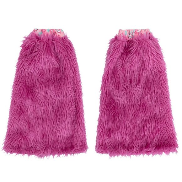 NEW ACDC RAG x Gloomy Bear x Sophie Powers Candy Pink Faux Fur Leg Warmer - Picture 6 of 8